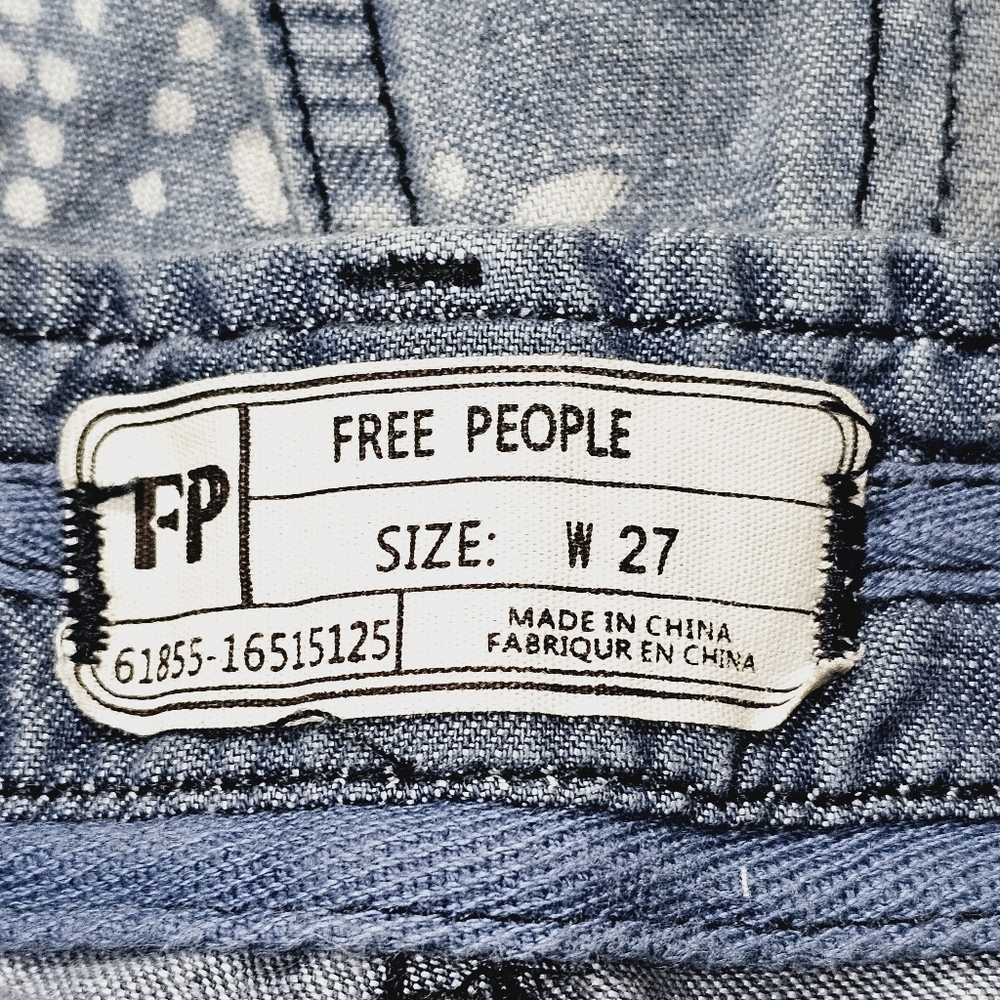 Free People ISLAND VIBES DISCHARGE TROUSERS IN BLUE - Picture 11 of 15
